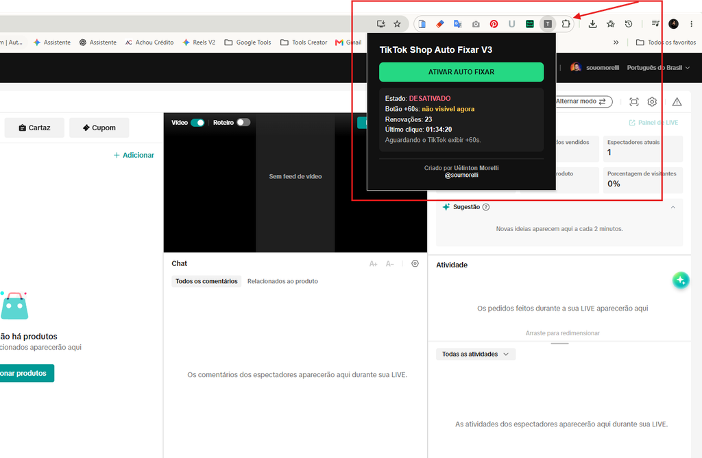 Como Fixar Produto na Live do TikTok Shop pelo PC Automaticamente 6 Selecionando a pasta do TikTok Shop Auto Fixar para instalar no Chrome